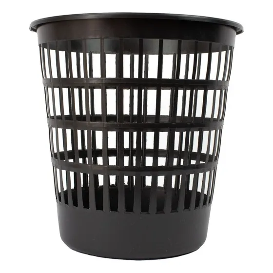 Kit 5 Cestos Telados De Lixo Plástico Preto 10 Litros
