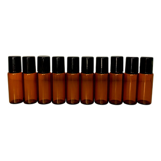 Kit 10 Frasco Rollon 3,5ml Vidro Ambar Tampa Preta Blend Kit 10 Frasco Rollon 3,5ml Vidro Ambar Tampa Preta Blend