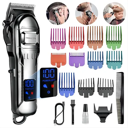 Operación Cortadora De Cabello Inalámbrica Led Recargable Ip67 Gris Operación Cortadora De Cabello Inalámbrica Led Recargable Ip67 Gris
