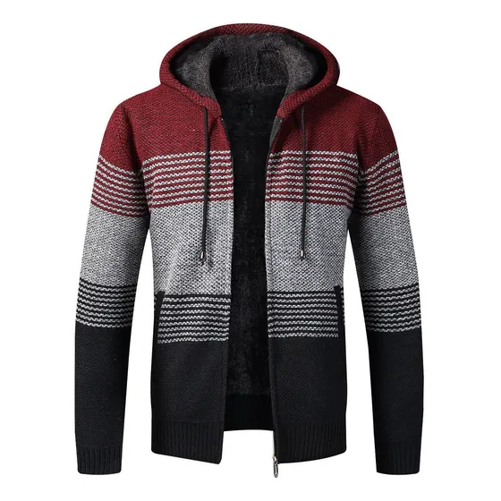 Chaqueta De Suéter De Punto Grueso Con Bloques  Color Hombre