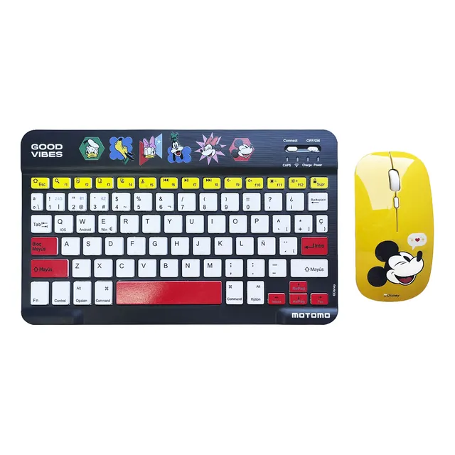 Combo Teclado, Mouse Inalambrico Recargable Bluetooth Disney