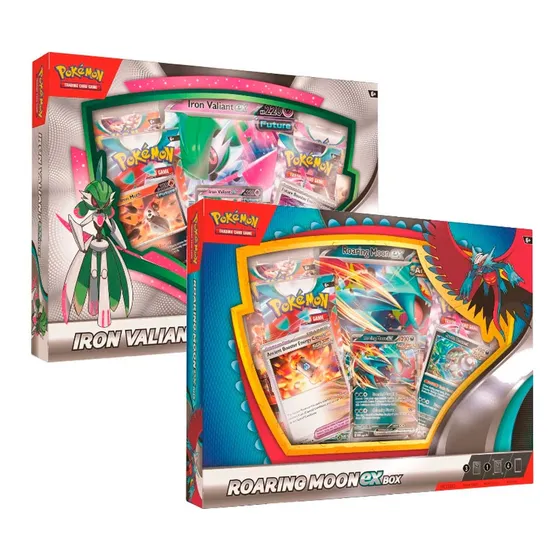 Pokemon Tcg Roaring Moon / Iron Valiant Ex Box (aleatorio)