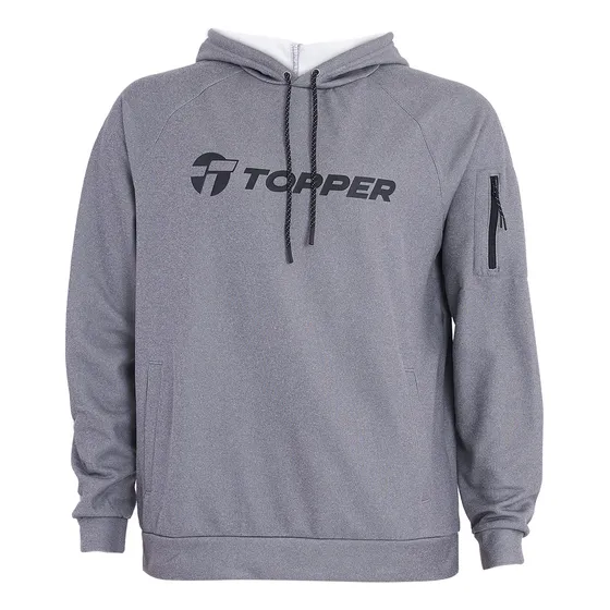 Buzo Topper Poly Fleece De Niños Gris Melange Med