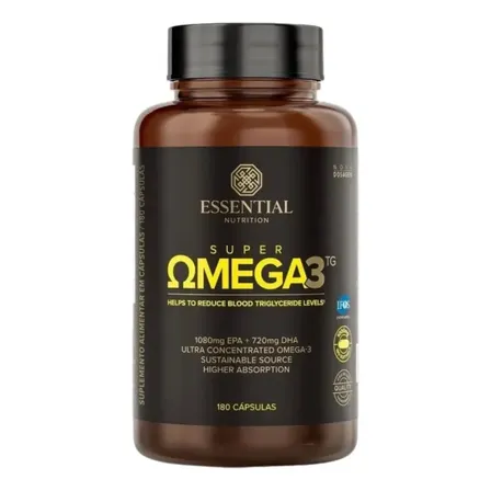 Super Ômega 3 Tg 1000mg 180 Caps Essential Nutrition Sabor 180 Softgels
