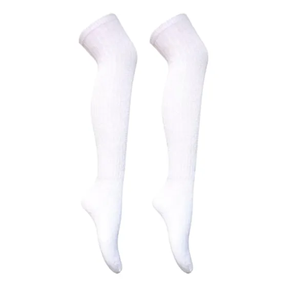 Medias Mfc Colegial Niña Blanca Extra Larga Pack 1 Par