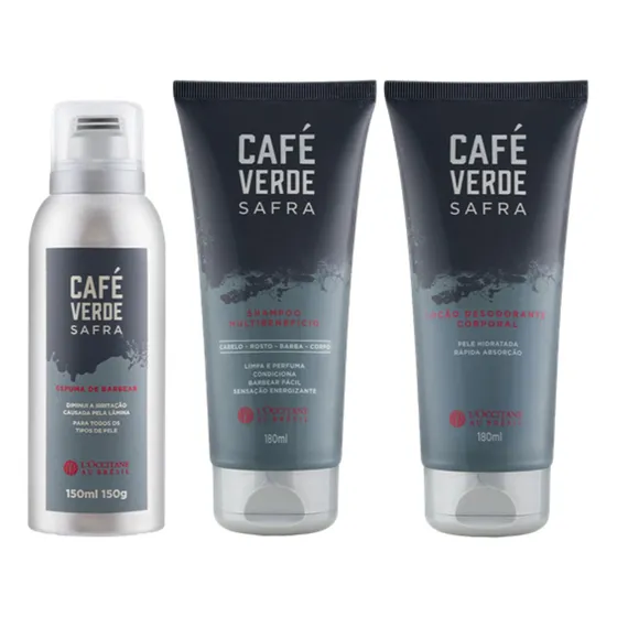 Kit Banho Masculino Shampoo + Loção Corporal + Espuma Barba