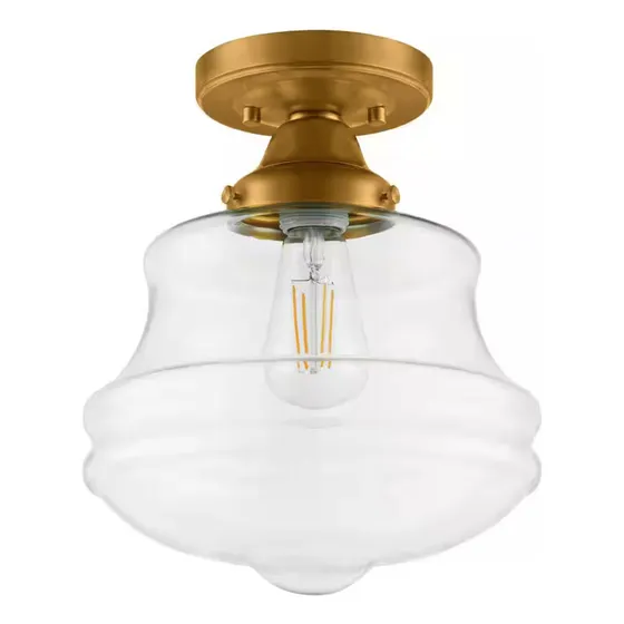Lampara De Techo Semiempotrable 10'' Vintage Moderna 60w Estructura Dorado