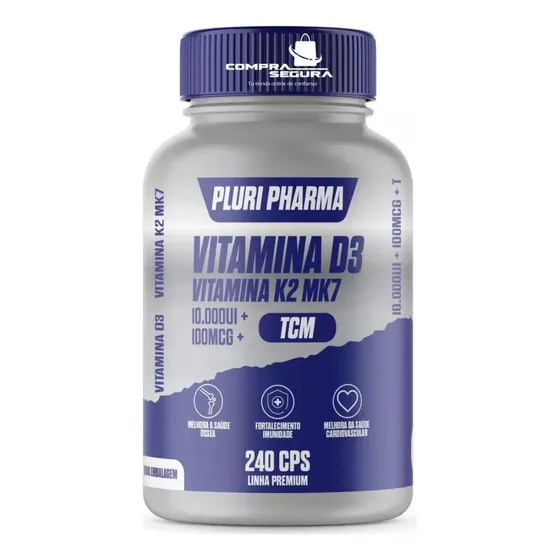 Vitamina D3 10.000ui + K2 Mk7 - 240 Cápsulas