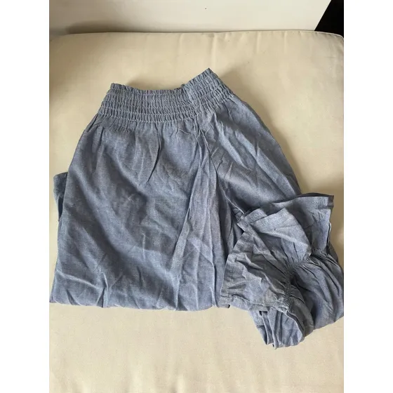 Blusa H&m Off Shoulders Niñas Azul Jean