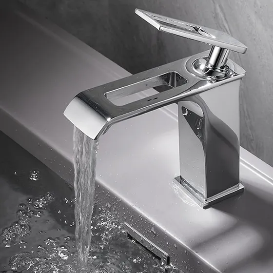 Grifos,grifo Lavabo Mezclador Cascada Agua Fria Caliente