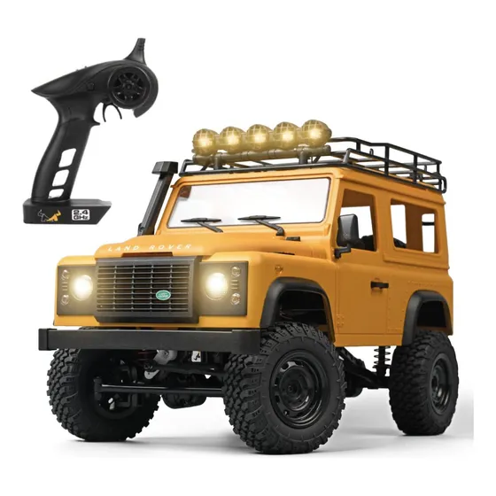 Jeep Control Remoto Rc Land Rover Mn99s Auto 4x4 1:12 Amarillo Land Rover Defender