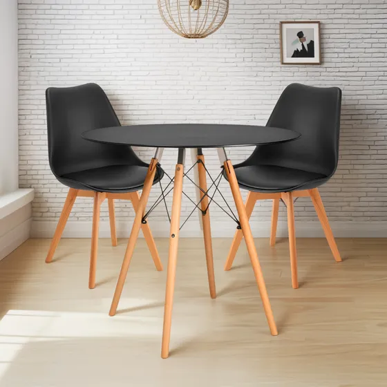 Mesa De Jantar Eiffel Branca C/2 Cadeiras P/pequenos Espaços