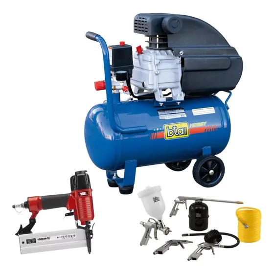 Compresor 24 Litros 2hp 1500w + Clavadora 