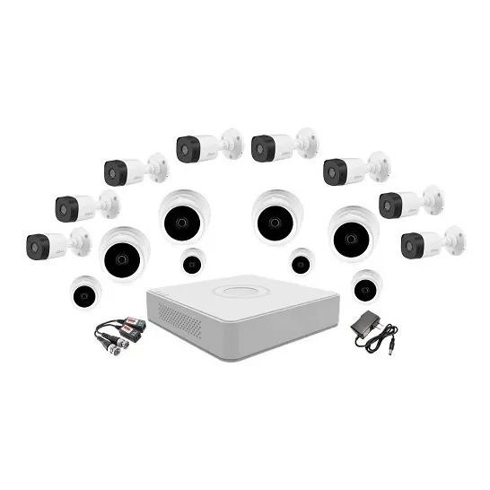 Kit  Combo Dvr-nvr 16 Canales 16 Cámaras Seguridad 