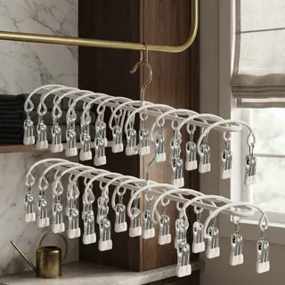 Kit 2 Varal De Inox 20 Pregadores Meias Cuecas E Calcinhas Branco