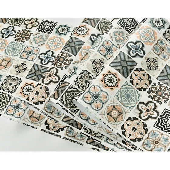 Papel Adhesivo Empapelar Paredes Azulejos Vintage Moderno