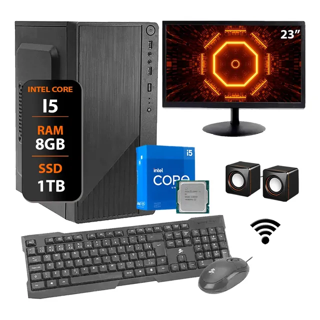 Computador Intel I5 8gb Ssd 1tb Monitor 23 - Completo 