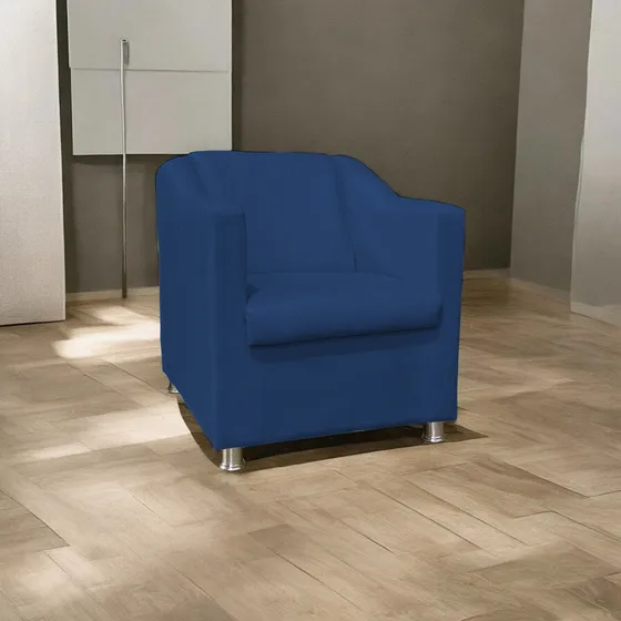 Poltrona Tilla Suede Cores Pé Cromado