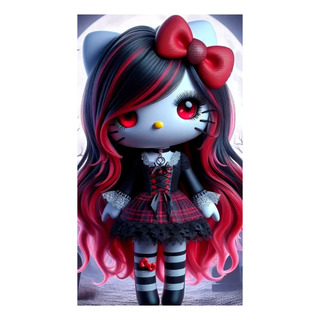 Poster Hello Kitty Chibi Vampi Dark Envio Full - 52x30cm Poster Hello Kitty Chibi Vampi Dark Envio Full - 52x30cm