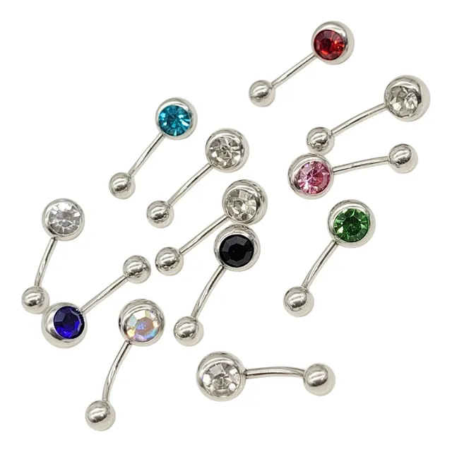 Piercing De Ombligo 12 Piezas De Strass De Colores