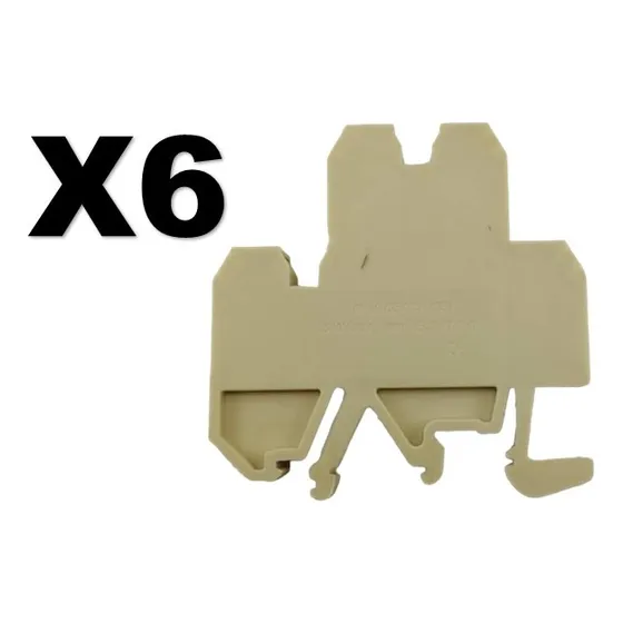Bornera Doble Para Cable Riel Din 4 Mm X 6 Piezas