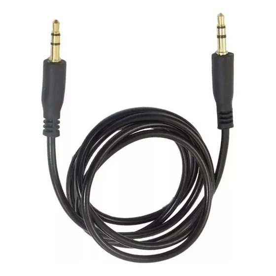 Cable Plug A Plug 3.5mm Negro Doble Banda Stereo 1m