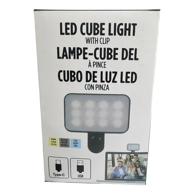 Lampara Led Cuadrada Para Teléfono Con Pinza 3 Tonos