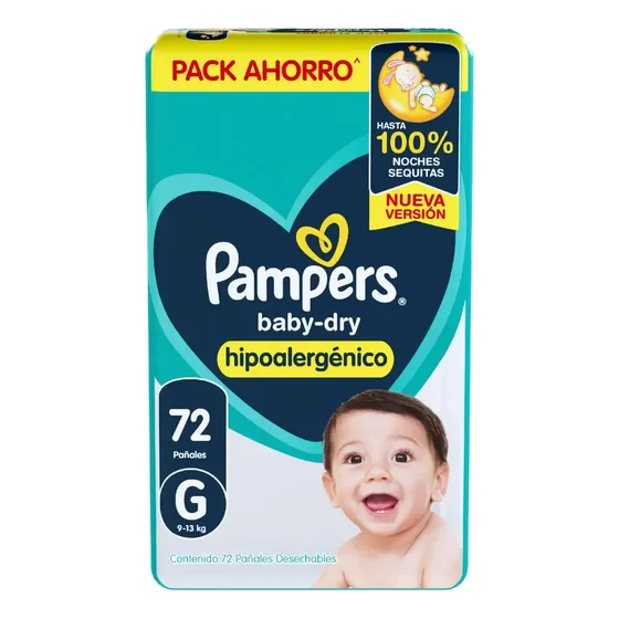 Pañales Pampers Baby-Dry G 72 unidades