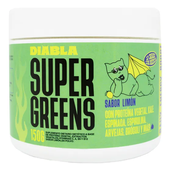 Better Diabla Super Greens Limon Suplemento Energia 150g 6c