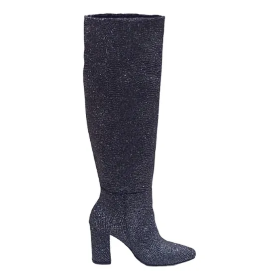 Bota Larga Con Brillos Para Dama