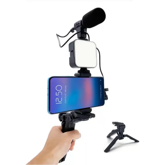 Kit Grabacion Video Aro De Luz Microfono Selfie Control