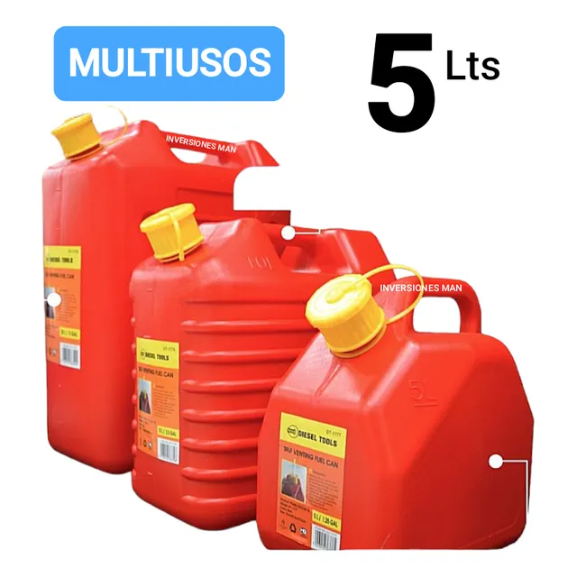Bidón Pimpina Garrafa Reservorio Combustible Alimentos 5 Lt