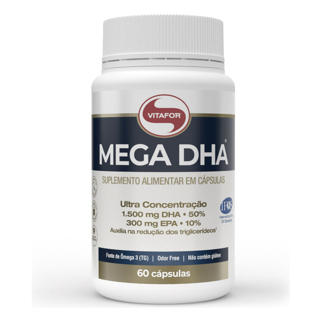 Mega Dha 60 Cápsulas Ômega 3 Vitafor Mega Dha 60 Cápsulas Ômega 3 Vitafor
