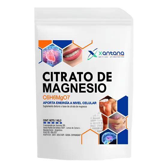 Suplemento en polvo Xantana Citrato de Magnesio sabor neutro x 1kg