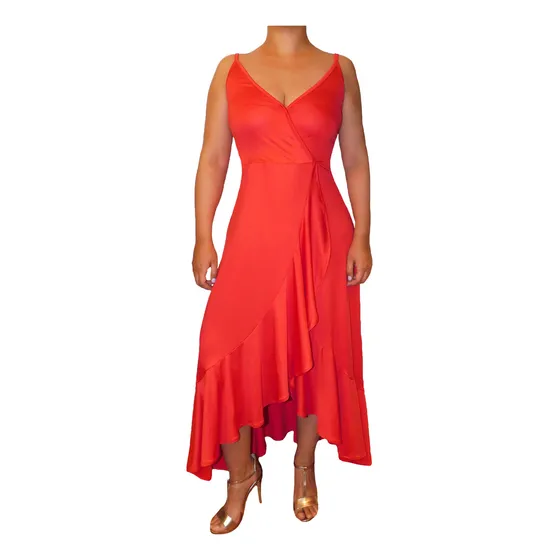 Vestido Largo Escotado Bolero Tiras Formal Elegante Dama