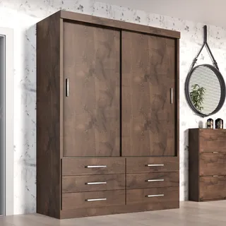 Guarda Roupa Solteiro Capri 2 Portas Correr 6 Gav Cor Chocolate Guarda Roupa Solteiro Capri 2 Portas Correr 6 Gav Cor Chocolate