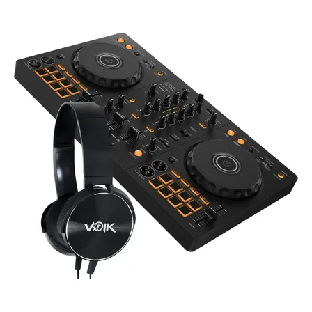 Controladora Dj Pioneer Ddj-flx4 Com Fone Voik Preto 127/220v
