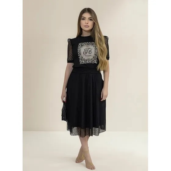 Saia Tule Poa Tendência Moda Evangêlica Plus Size M Ao G4