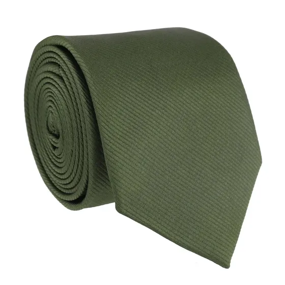 Gravata Tradicional Masculina Premium Casamento Padrinhos Congresso Seda Semi Slim Várias Cores Verde Oliva