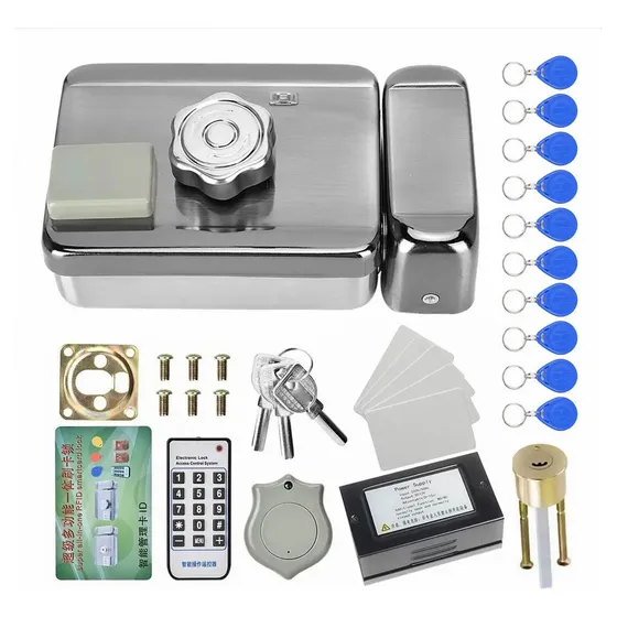 Chapa Cerradura Electrica De Control Acceso Inteligente Rfid Seguro Y Práctico Gestión Eficaz Múltiples Métodos De Desbloqueo Admite Hasta 1000 Id Adecuado Para Fábricas, Hogares, Pisos