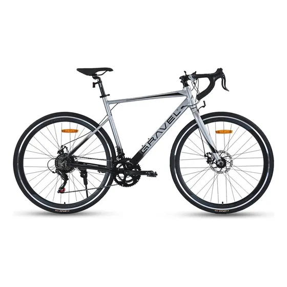 Bicicleta Gravel De Ruta Calle Asphalt R700c 14v Disco Shim Color Gris Claro Tamaño Del Cuadro M