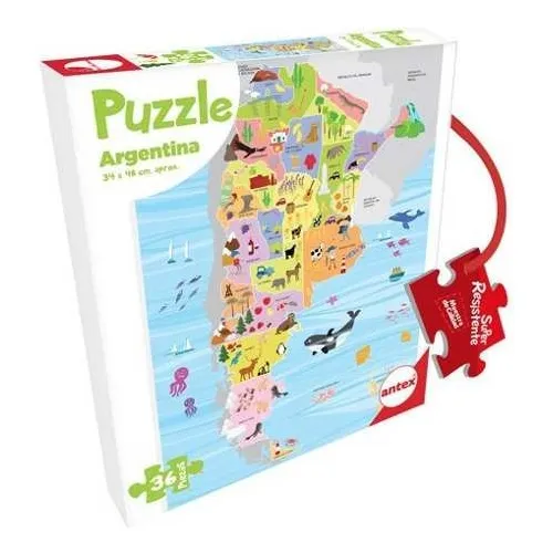 Puzzle Mapa Argentina Por 36 Piezas Antex 3036