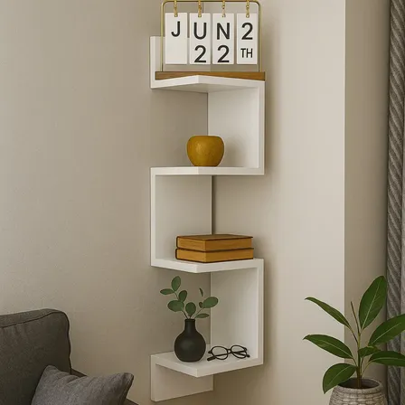 Prateleira De Canto Mdf Branco 1.5 Cm By Mobille Para Sala E Quarto