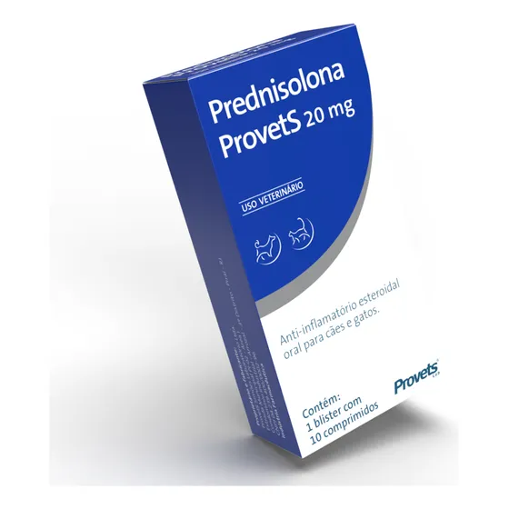 Prednisolona Provets 20mg Para Cães Gatos Anti-inflamatório