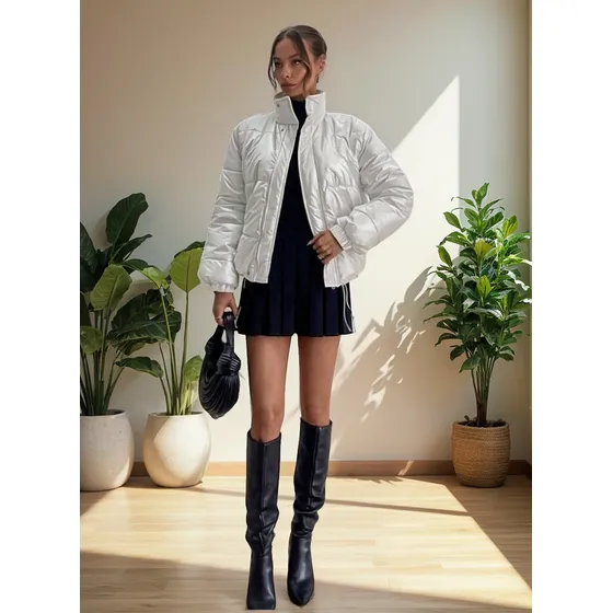 Chompa De Mujer Con Acabado Brillante, Talla S