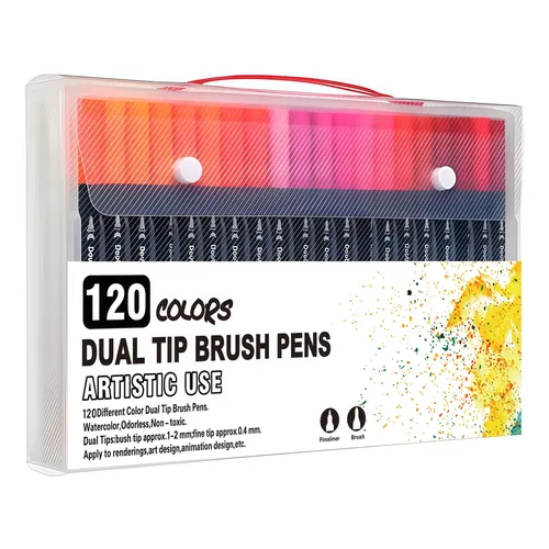 Kit Canetinha Dupla Ponta BYSL 80 Cores Aquarela para Lettering