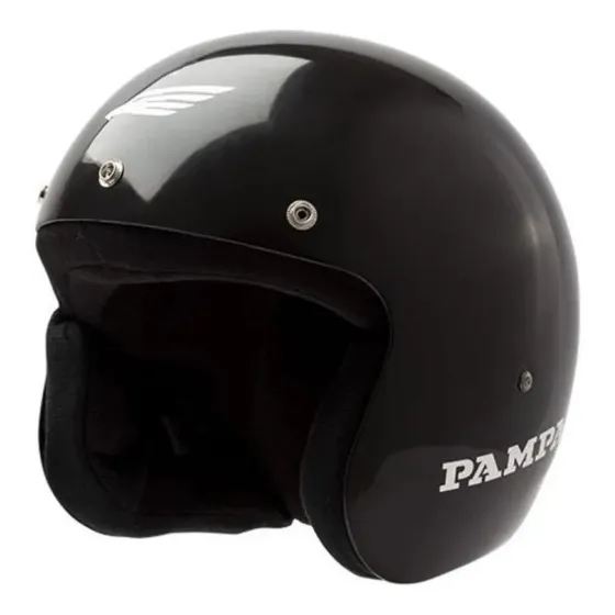 Casco Abierto Halcon Pampa Custom Blanco / Negro - Fas Motos