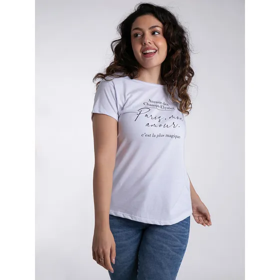 Remera Onyx Con Estampa Paris Algodon Mujer