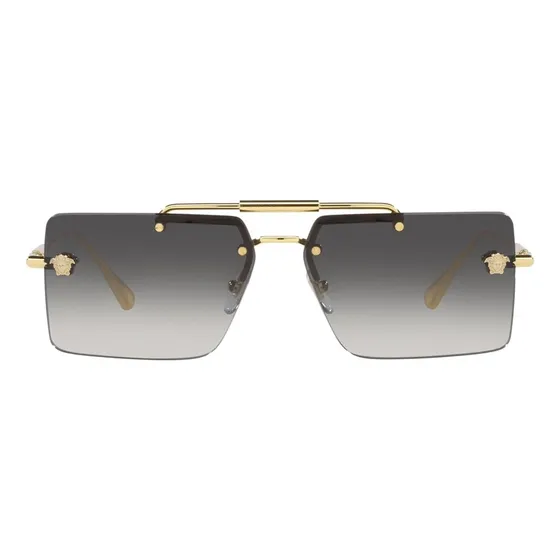 Gafas de sol doradas Versace para mujer 0ve2245 10028g60, lentes grises, diseño liso