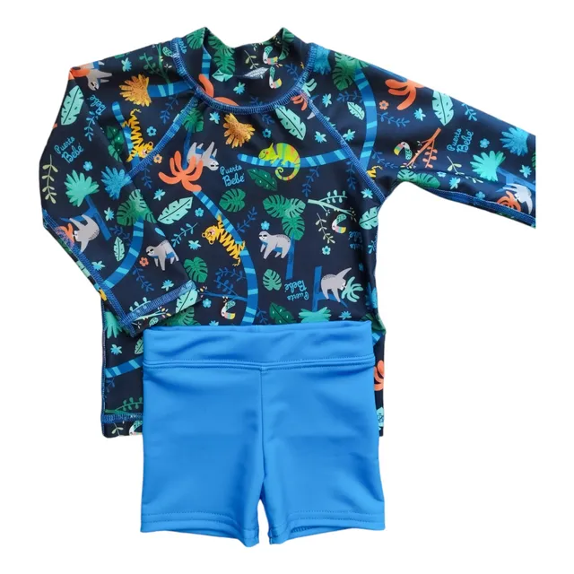 Remera Protección Solar Uv Niño + Short Malla Uv